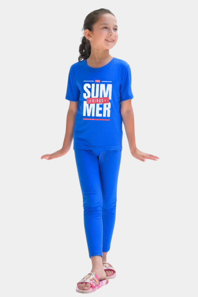 BOYS & GIRLS COTTON JERSEY 2 PIECE SUITE PRINTED - UNISEX