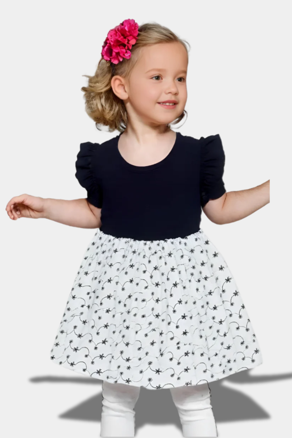 Floral Embroidered Toddler Girl Cotton Blend Summer Dress – Lightweight & Adorable