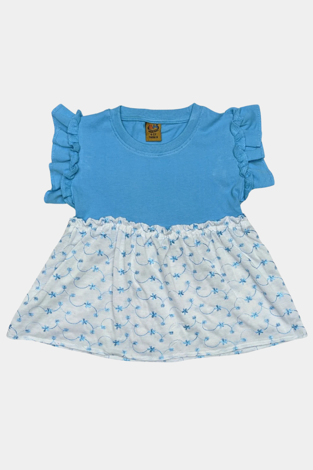 Floral Embroidered Toddler Girl Cotton Blend Summer Dress – Lightweight & Adorable