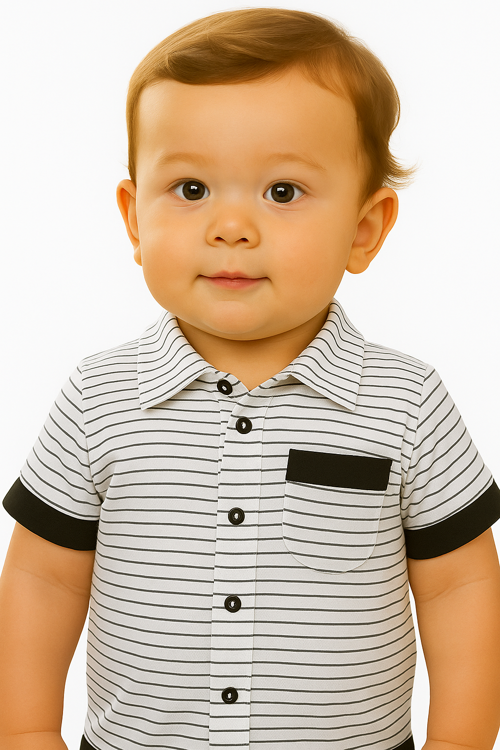 Baby Boys’ Striped Shirt & Shorts Set – Casual Summer Outfit