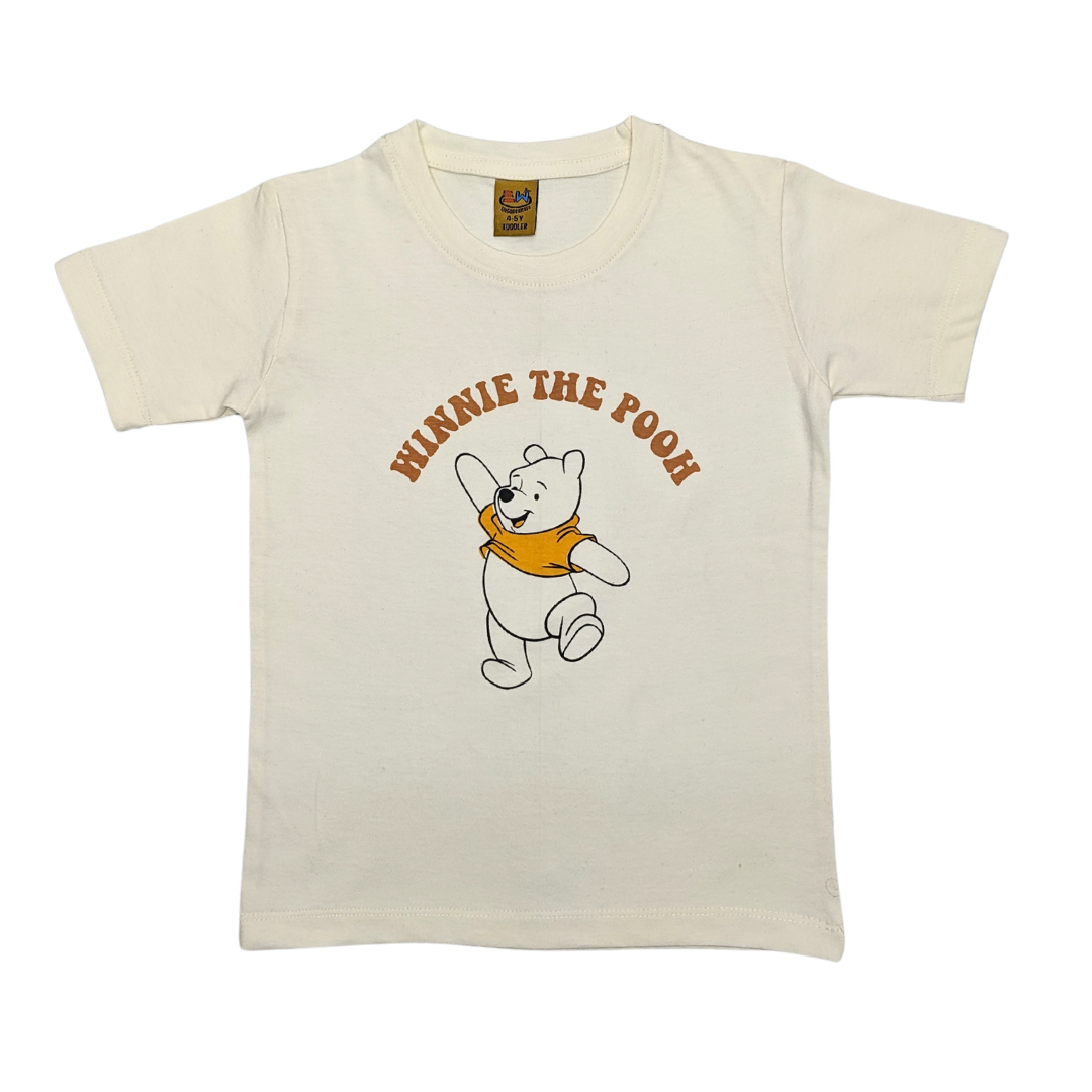 Boys Pooh Print Tee & All-Over Patterned Shorts Set