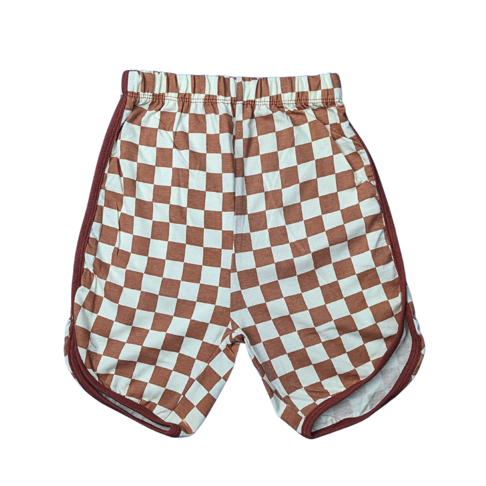 Kids Checkered Sleeveless Sando Set - Time to Dream Print