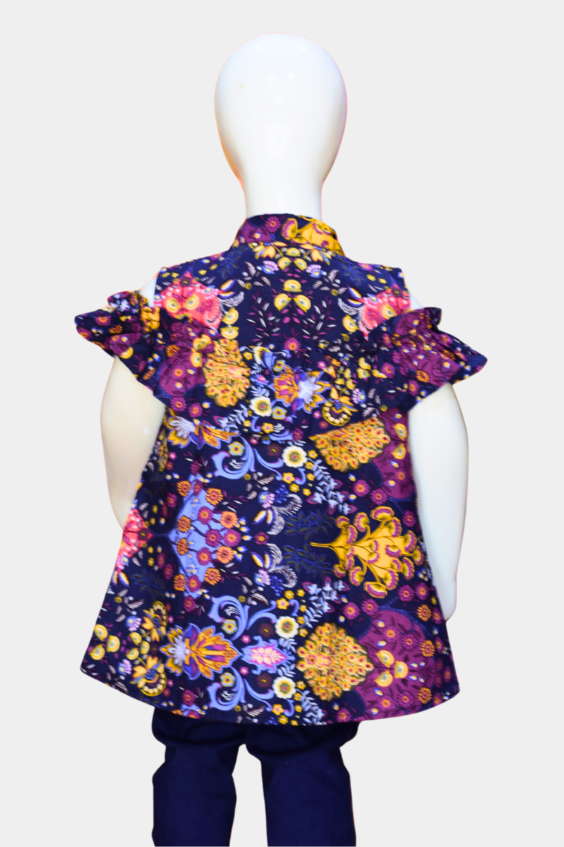 Kids’ Floral Cold Shoulder Top | Stylish & Vibrant Girls’ Shirt