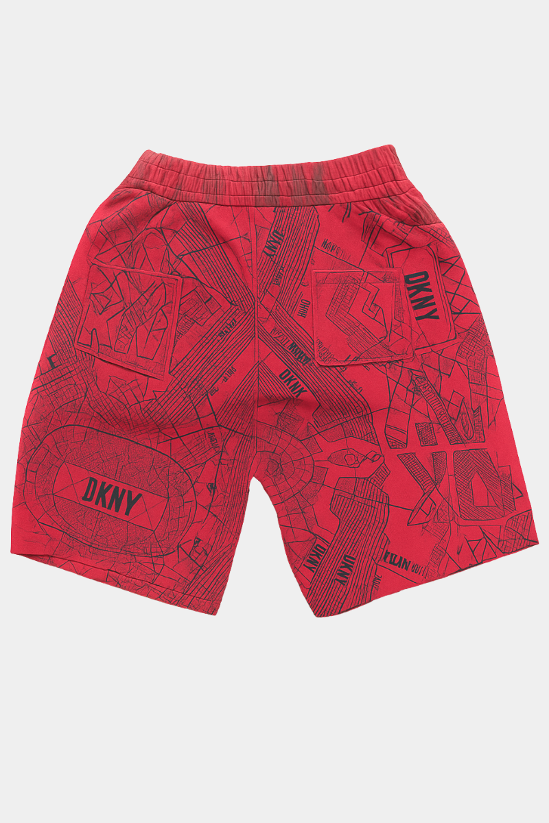 Red DKNY Graphic Print Kids’ Shorts – Stylish & Comfortable
