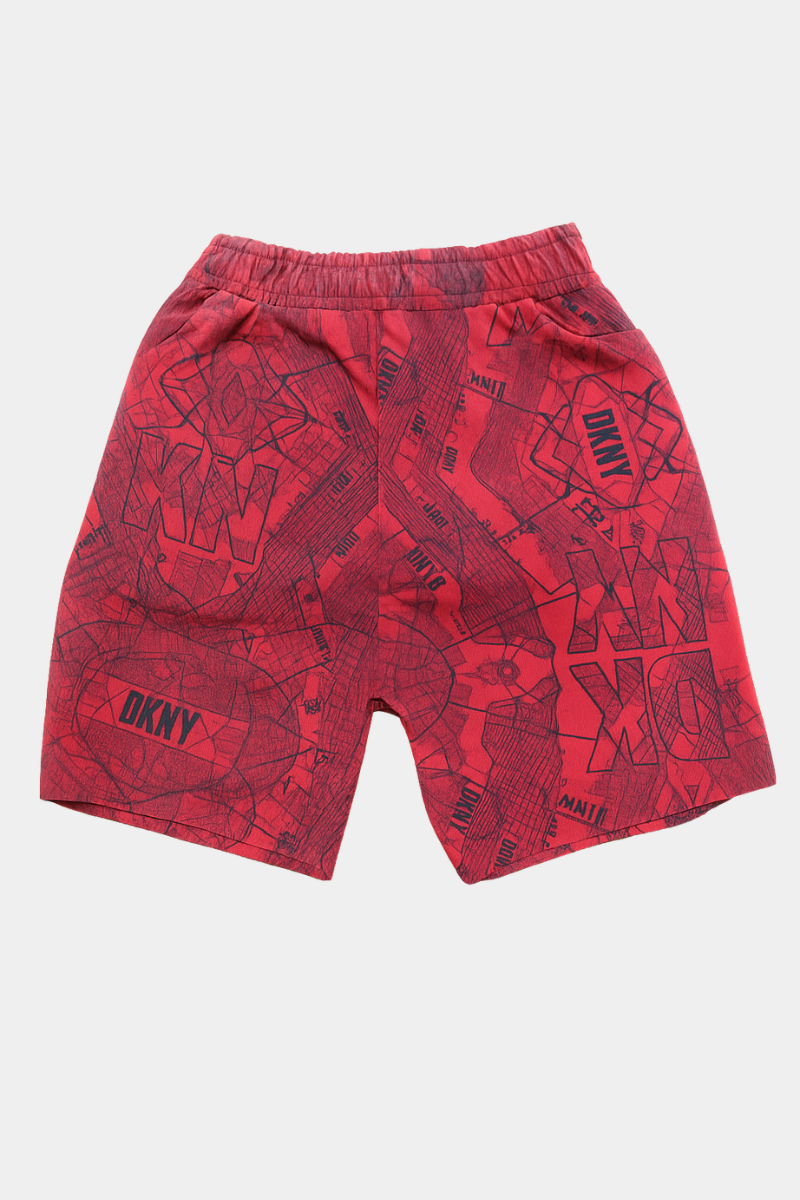 Red DKNY Graphic Print Kids’ Shorts – Stylish & Comfortable