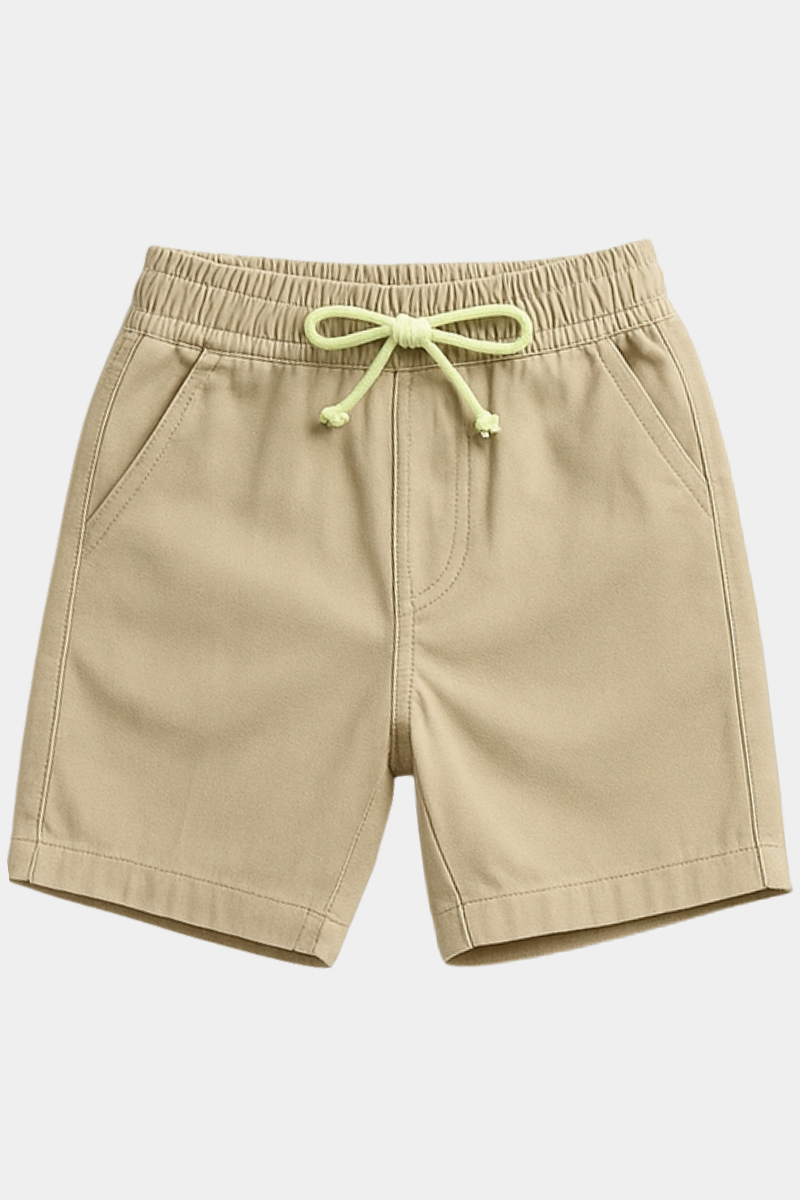 Boys' Casual Cargo Shorts – Khaki Comfort with Utility Style