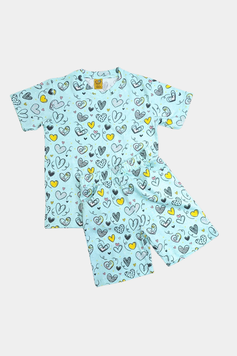 Beautiful hearts all over printed Summer suit for Kids Boys and Girls