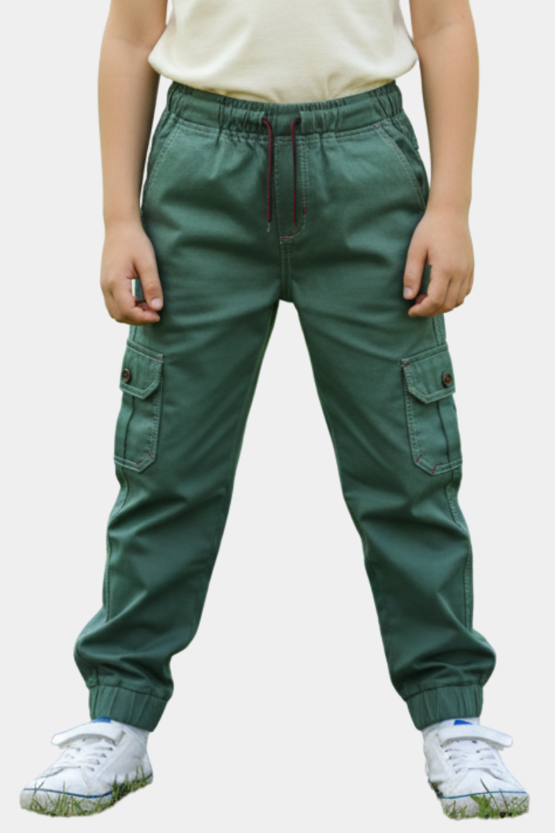 Kids' Explorer Green Cargo Joggers