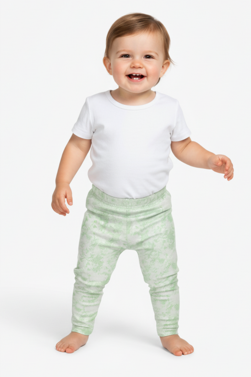 Mint Green Printed Kids' Leggings