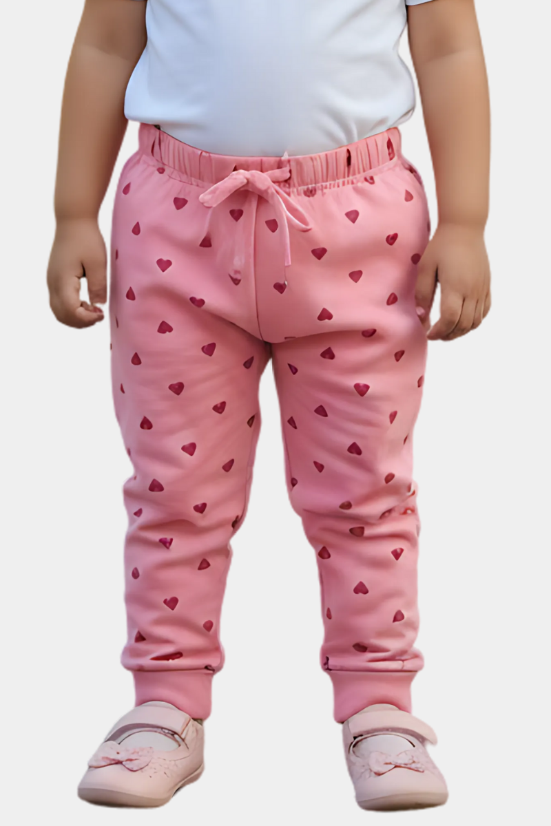 Baby/Toddler Pink Heart Print Joggers | Sweet & Cozy Sweatpants