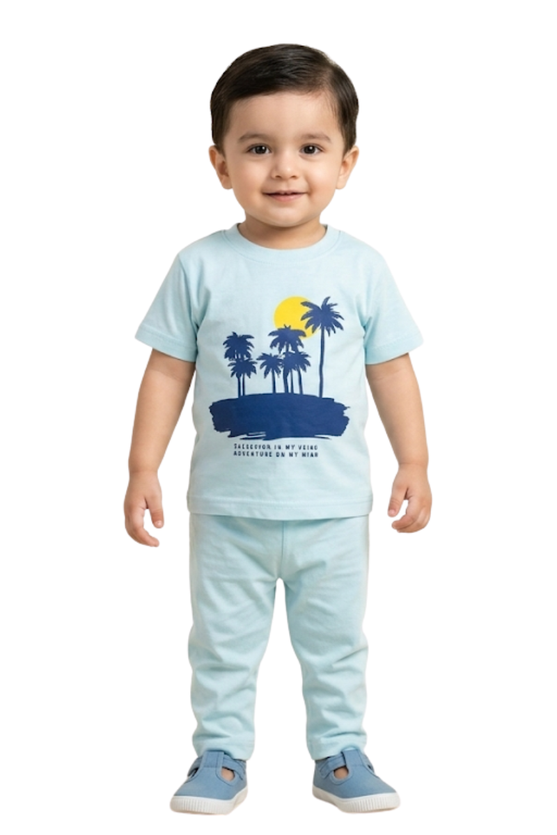 Boys' Tropical Island Lounge Set - Sky Blue