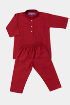 Elegant Red Boys’ Kurta Pajama – Classic 2 Piece Traditional Suit