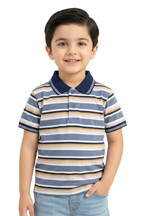 Coastal Blue Striped Jersey Polo
