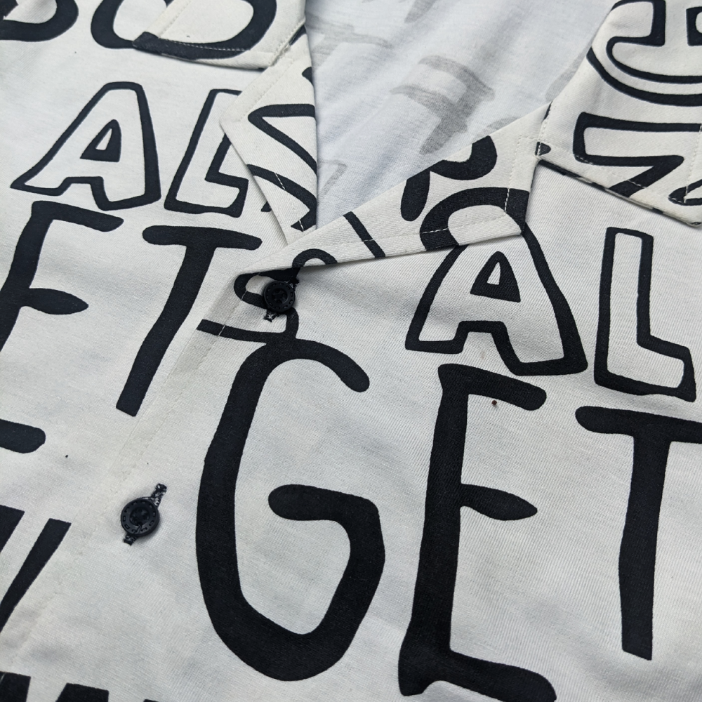 Trendy Typography Printed Boys' Summer Outfit - Black