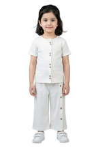 Girls' Ribbed Co-ord Set - Off-White Lounge Wear