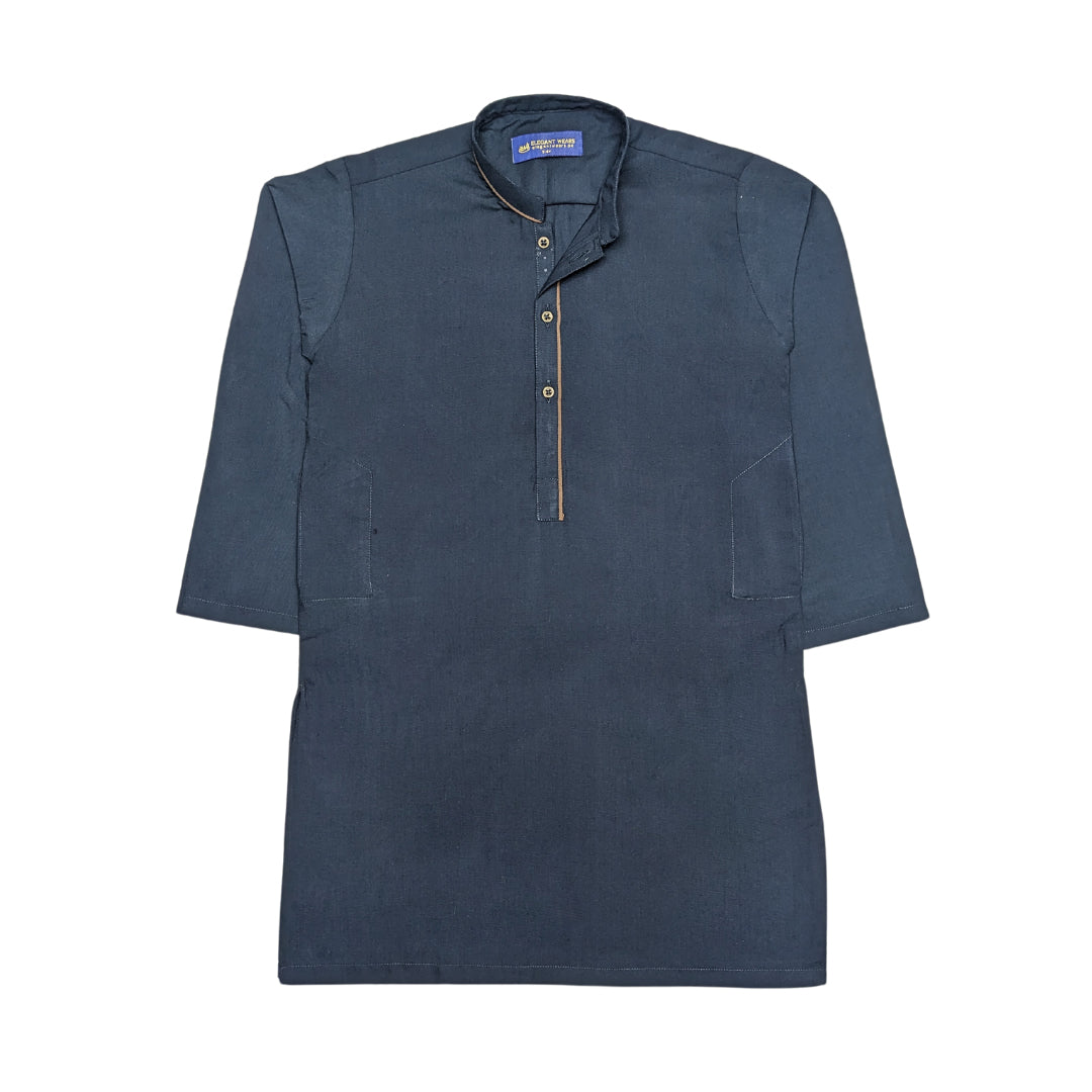 Elegant Boys' Navy Blue Kurta Shalwar Set – Timeless & Stylish
