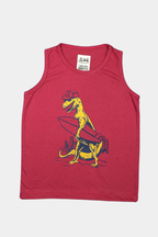 Red Dino Surfer Tank – Cool Waves & Cuter Roars