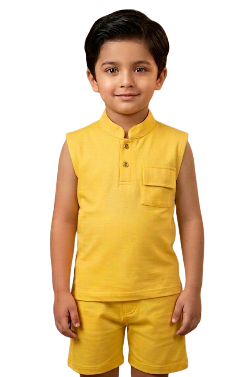 Boys' Mustard Yellow Mandarin Set