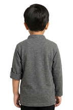 Boys' Charcoal Grey Long Sleeve Henley Shirt