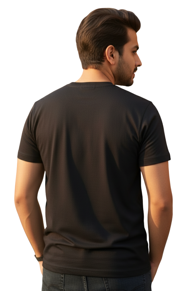 Urban Leaf Print Tee | Midnight Black