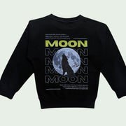 BOYS FLEECE GRAPHIC PRINTED FRONT/BACK SWEATSHIRT - BLACK