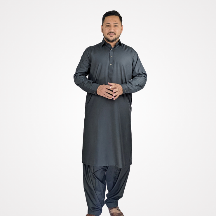 Men's Jet Black Shalwar Kameez