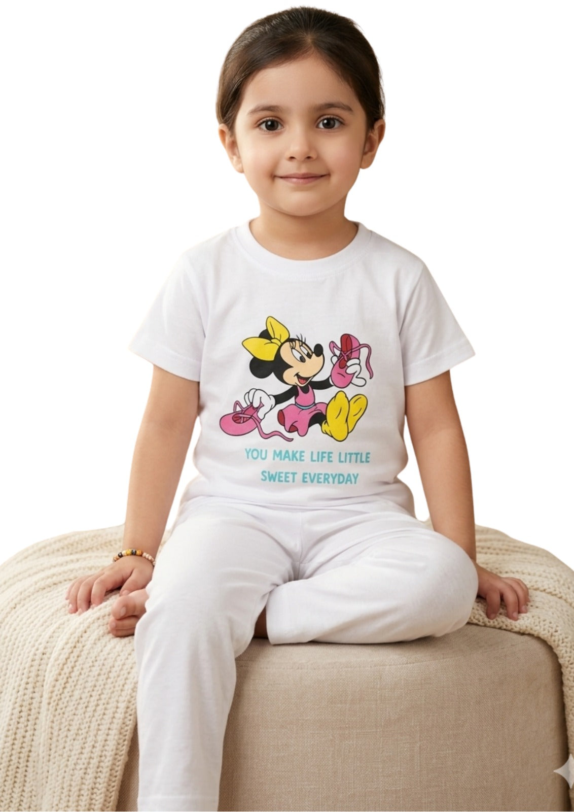 Girls' Disney Minnie Mouse Tee & Pajama Set