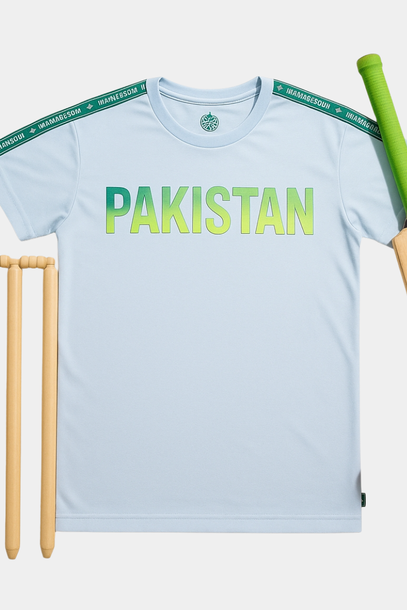 PAKISTAN” Toddler T-Shirt – Cool Blue with Shoulder Star Stripes