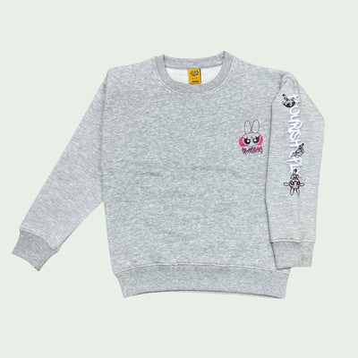 GIRLS PRINTED POWERPUFF FLEECE SWEATSHIRT - H.GRAY