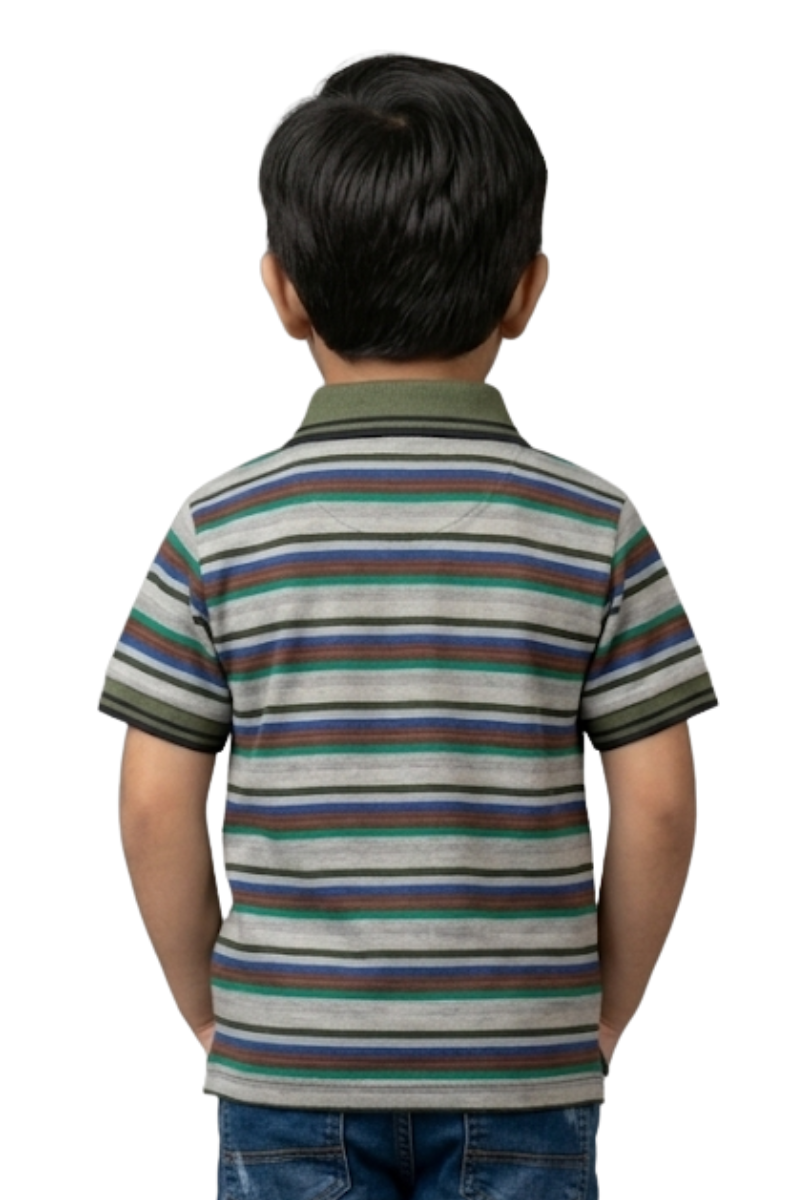 Boys' Premium Striped Yarn Dyed Jersey Polo Shirt