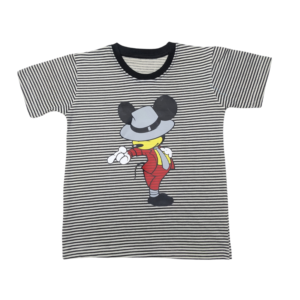 Retro Cartoon Striped Kids' T-Shirt – Fun & Stylish Casual Wear
