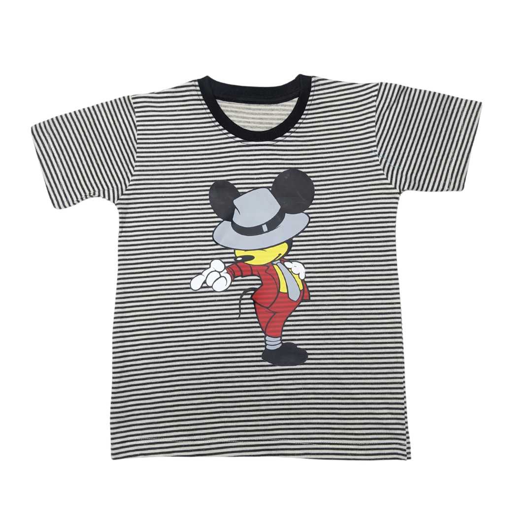 Retro Cartoon Striped Kids' T-Shirt – Fun & Stylish Casual Wear