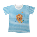 Adorable Striped Lion Print T-Shirt for Kids