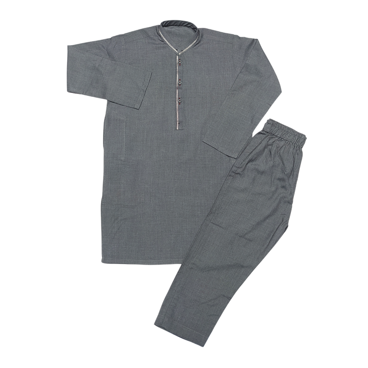 Elegant Grey Shalwar Kameez for Toddler Boys – Traditional & Comfortable