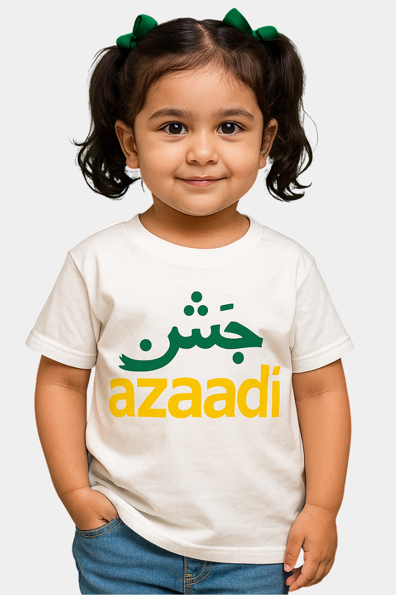 Jashn-e-Azaadi" Kids T-Shirt – White | Independence Day Special