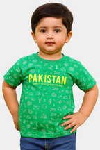 Kids Green Pakistan T-Shirt â€“ â€œUnity, Faith, Disciplineâ€ Heritage Print