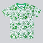 Kids 14th August â€œMade in Pakistanâ€ Graphic T-Shirt â€“ Green & White Allover Print