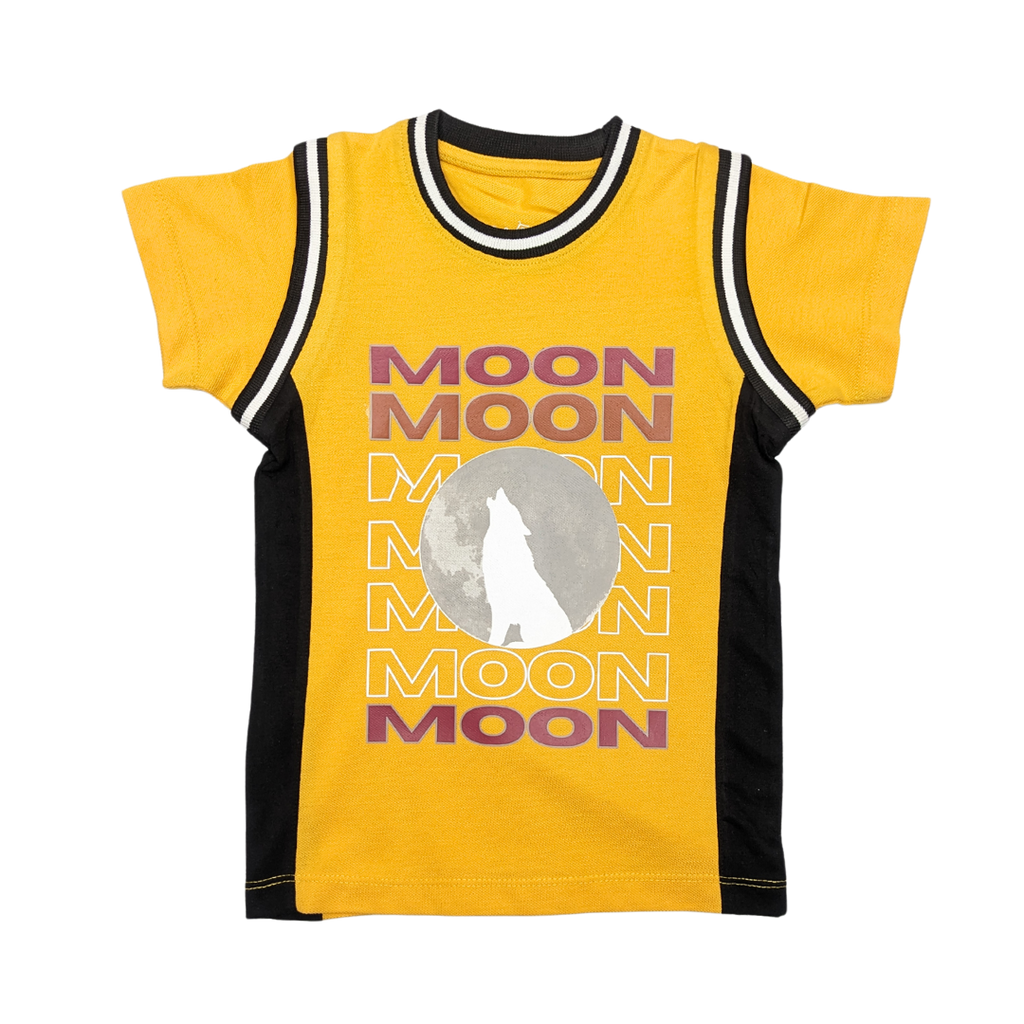 Kids' Moon & Wolf Graphic Tee and Shorts Set – Stylish & Comfy Outfit