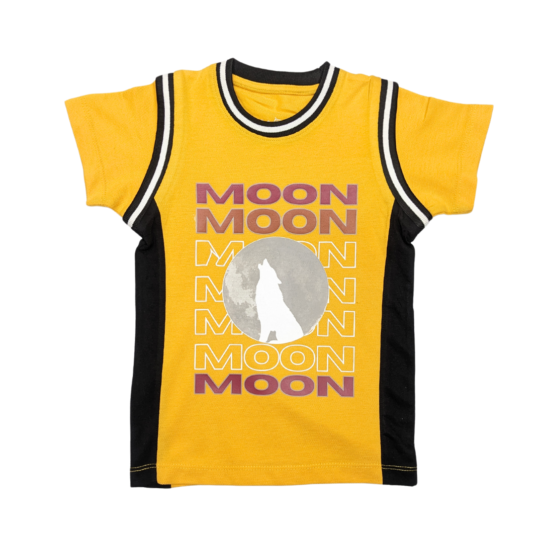 Kids' Moon & Wolf Graphic Tee and Shorts Set – Stylish & Comfy Outfit