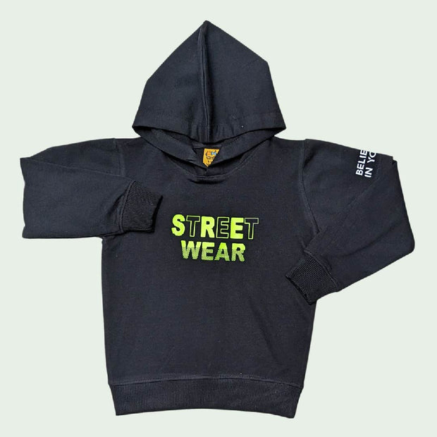 Unisex Street Wear Fleece Hoodie - Black