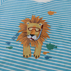 Adorable Striped Lion Print T-Shirt for Kids