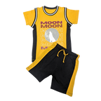 Kids' Moon & Wolf Graphic Tee and Shorts Set – Stylish & Comfy Outfit