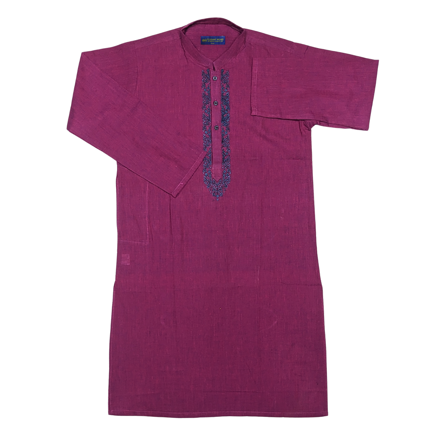 Stylish Maroon Kurta with Embroidered Neckline