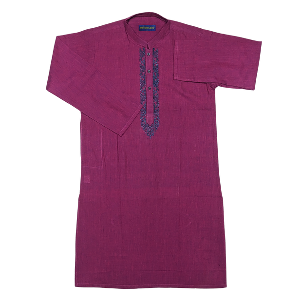 Stylish Maroon Kurta with Embroidered Neckline