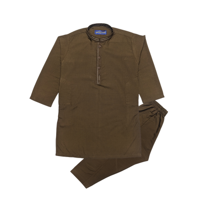 Boys' Traditional Brown Kurta Pajama Set – Elegant & Comfortable