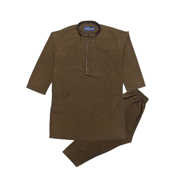 Boys' Traditional Brown Kurta Pajama Set – Elegant & Comfortable