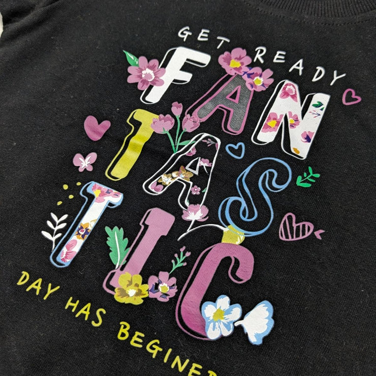 GIRLS PRINTED FANTASTIC FLEECE SWEATSHIRT - BLACK