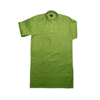 Shatranj Men's Indian Kurta Tunic â€“ Elegant Fine Stripe Banded Collar Shirt