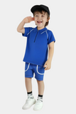 Boys' Sporty Blue Polo Shirt & Shorts Set