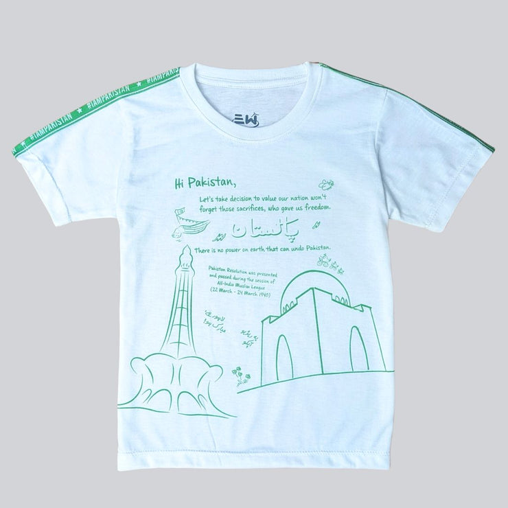 BOYS & GIRLS 14 AUGUST TEE PC JERSEY - WHITE